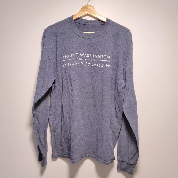 Mount Washington Long Sleeve Tee Navy Large - Picture 1 of 3